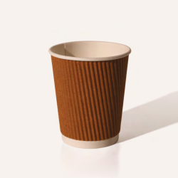 12oz Kraft Beige ripple double wall paper cup  recycleable (500)