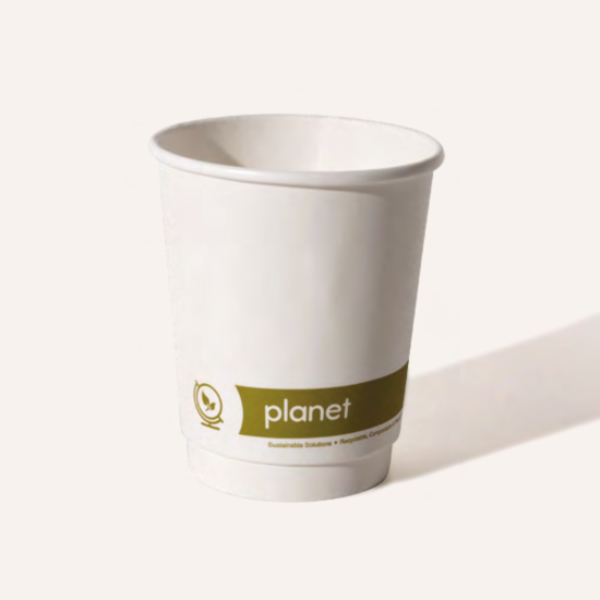 12oz Double wall Planet Aquaous Hot Cup PE/PLA lining free FSC certified virgin paper board (500) 12oz Double wall Planet Aquaous Hot Cup PE/PLA lining free FSC certified virgin paper board (500)