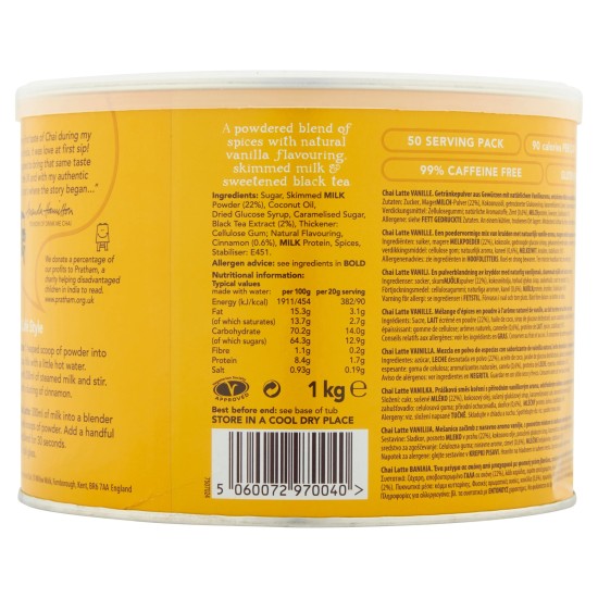Drink Me Chai Vanilla Chai Latte (4 x 1kg) Drink Me Chai Vanilla Chai Latte (4 x 1kg)
