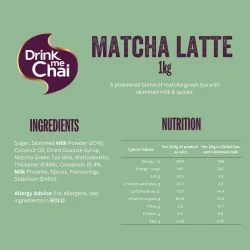 Matcha Chai Latte Powder - 1kg Professional Size