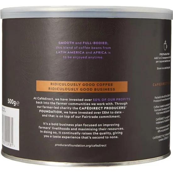 Cafe Direct Fairtrade Freeze Dried Instant Coffee (500g tin)