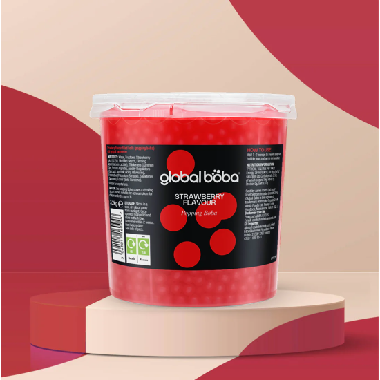 Global Boba Bubble Tea Popping Boba Strawberry (3.2kg) Global Boba Bubble Tea Popping Boba Strawberry (3.2kg)