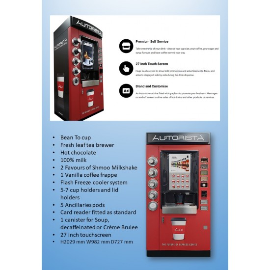 Autorista Hybrid Drinks Vending Machine (Coffee, Hot Drinks & Milkshakes)