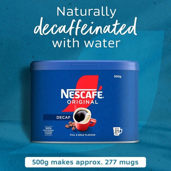 Nescafe Decaf Instant Coffee Granules (500g tin) - 277 Cups Nescafe Decaf Instant Coffee Granules (500g tin) - 277 Cups