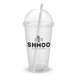 Shmoo Cups Large recycleable plastic (Inc Paper Straws) - 22oz / 625ml (80)