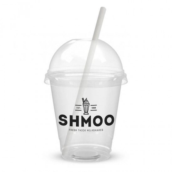 Shmoo Cups small recycleable plastic (Inc Paper Straws) - 13oz / 369ml (120)