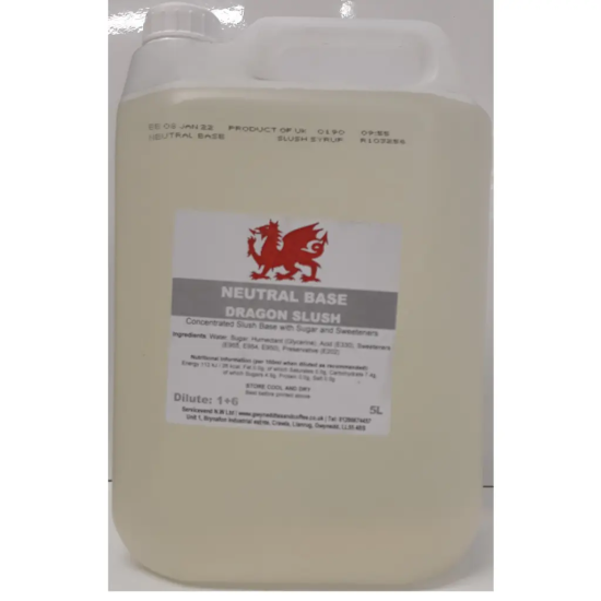 Base Neutral Slush Syrup for Cocktails (4 x 5 litres) - Slush, Slushy, Slushie, Slush Puppy, Slush Puppie
